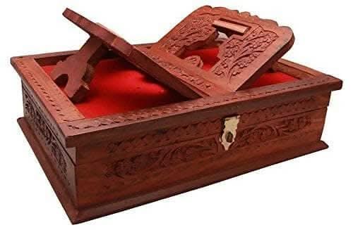 Zuvvy Wooden Book Stand Box for Reading Quran - HalfPe