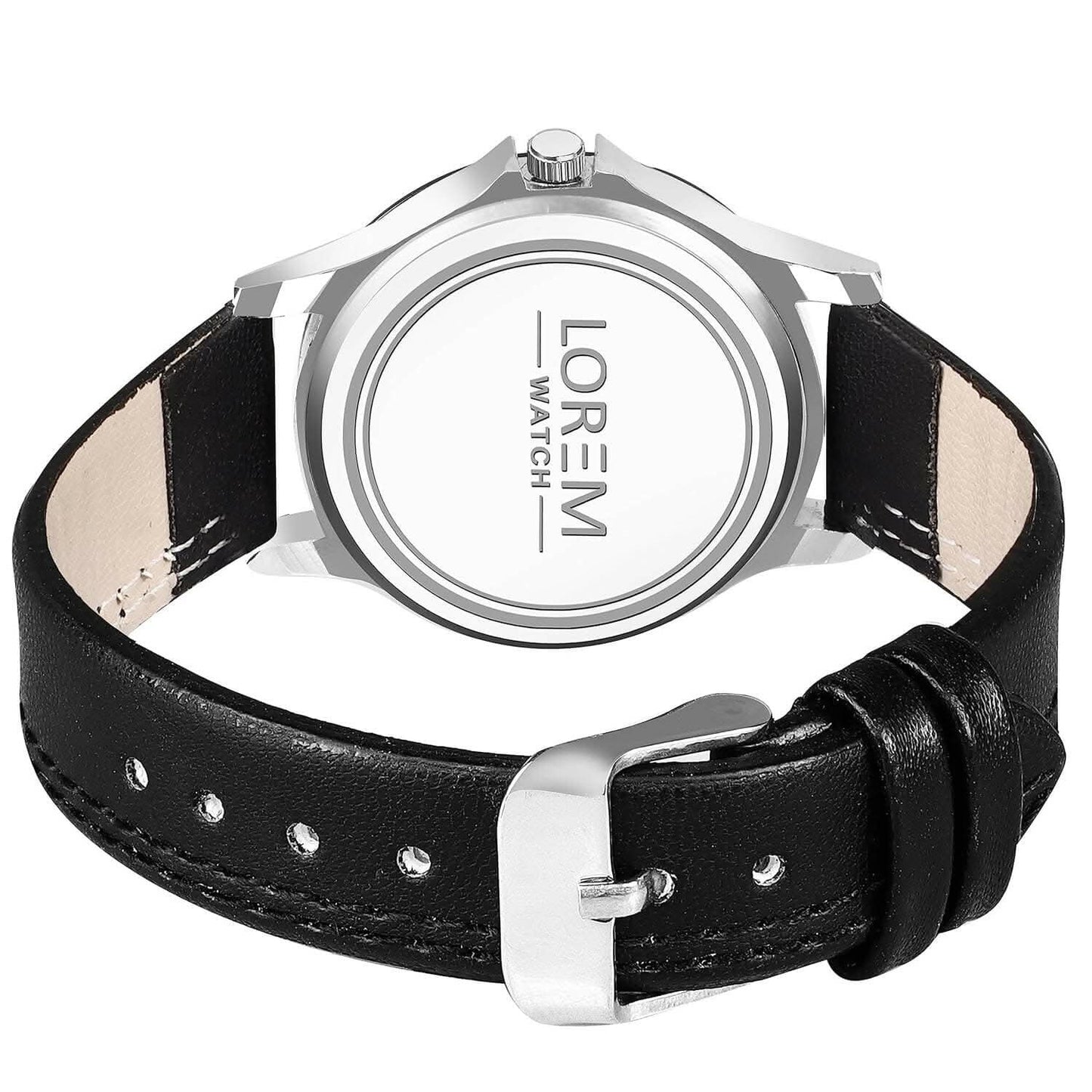 LOREM Black Stylish Dial Analog Watch For Women LR340 - HalfPe