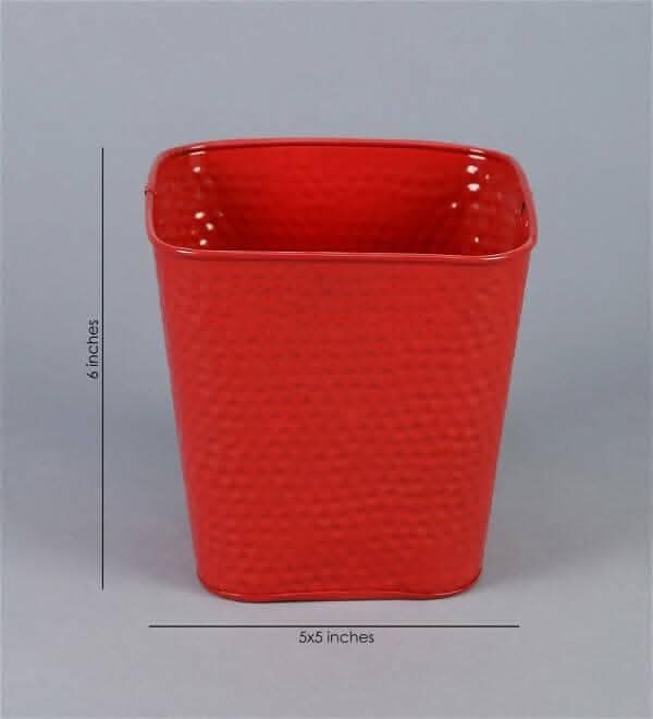 Embossed Pot Red (Set Of Two) - HalfPe