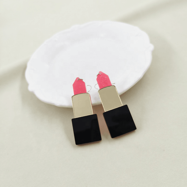 Pinapes fancy design lipstick shape earrings drop earrings - HalfPe