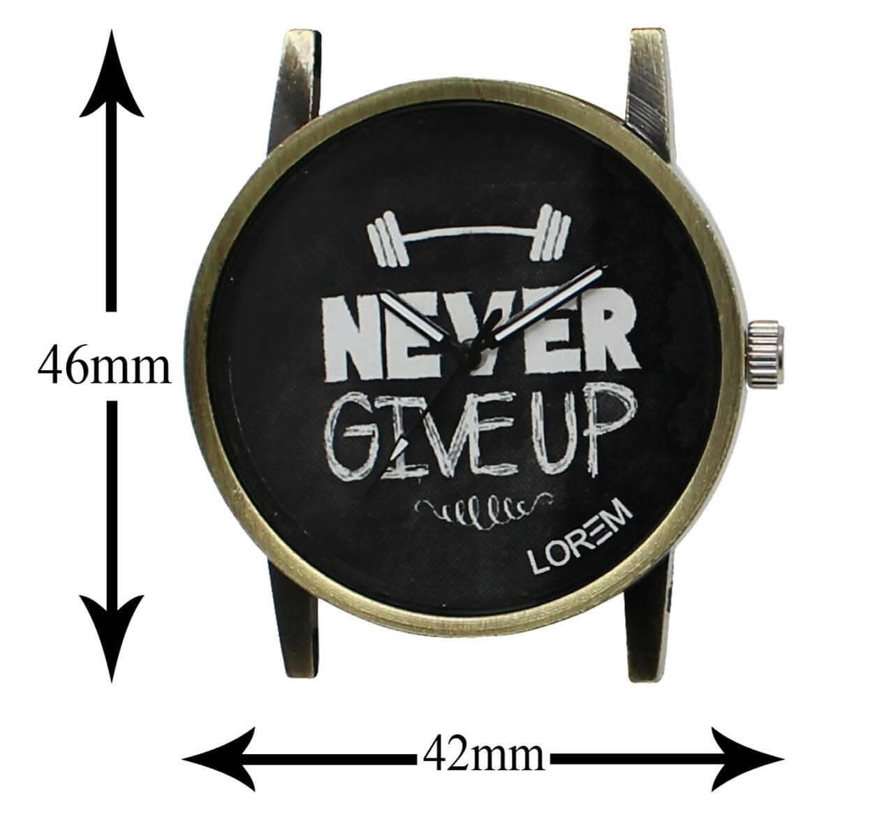 LOREM Black Never GiveUp Analog Watch For Men LR27 - HalfPe