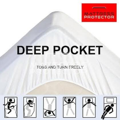 Mattress Protector White Waterproof Cover for King Size Bed (72 x 72 inch) - HalfPe