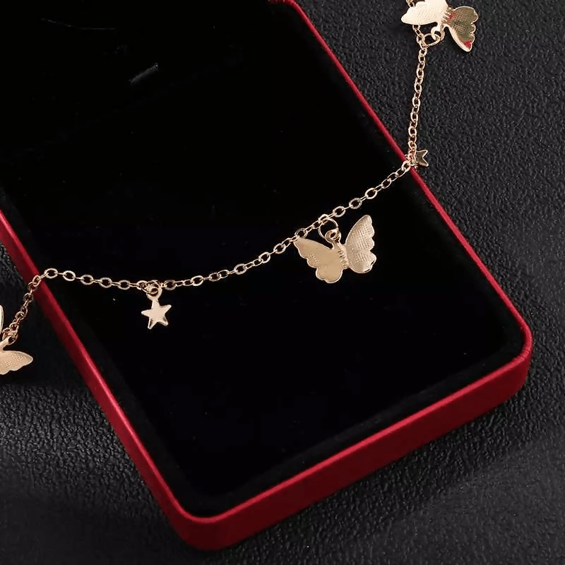 Pinapes Multiple Butterfly Star Necklace for girl And Women’s - HalfPe