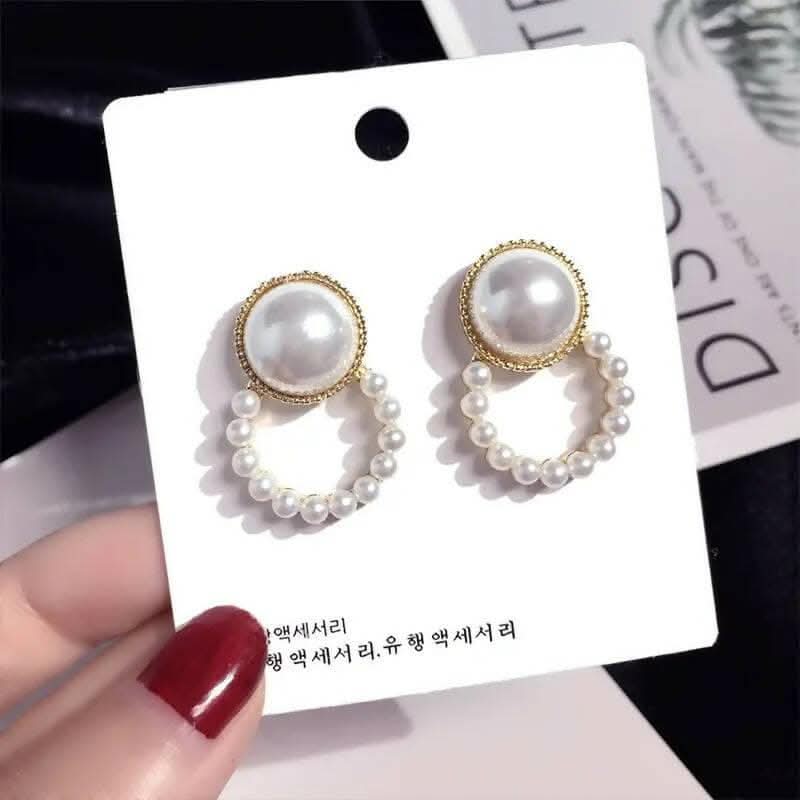 Pinapes vintage style circle pearl earrings - HalfPe