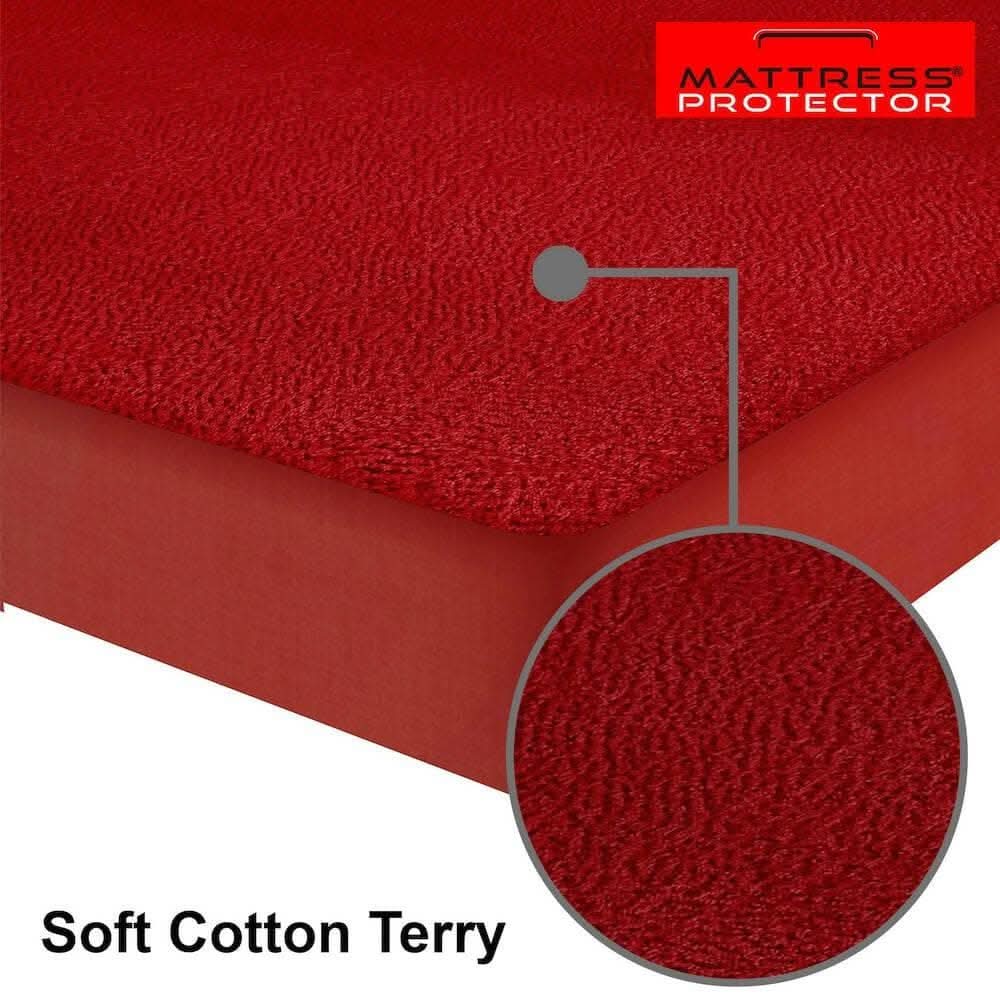 Mattress Protector Maroon Waterproof Cover for Queen Size Bed (72 x 60 inch) - HalfPe