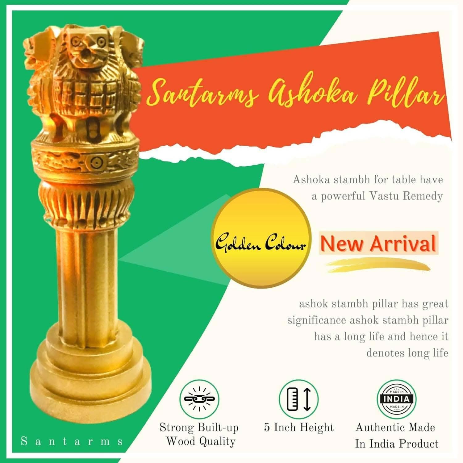 santarms Wooden Ashoka Pillar - HalfPe