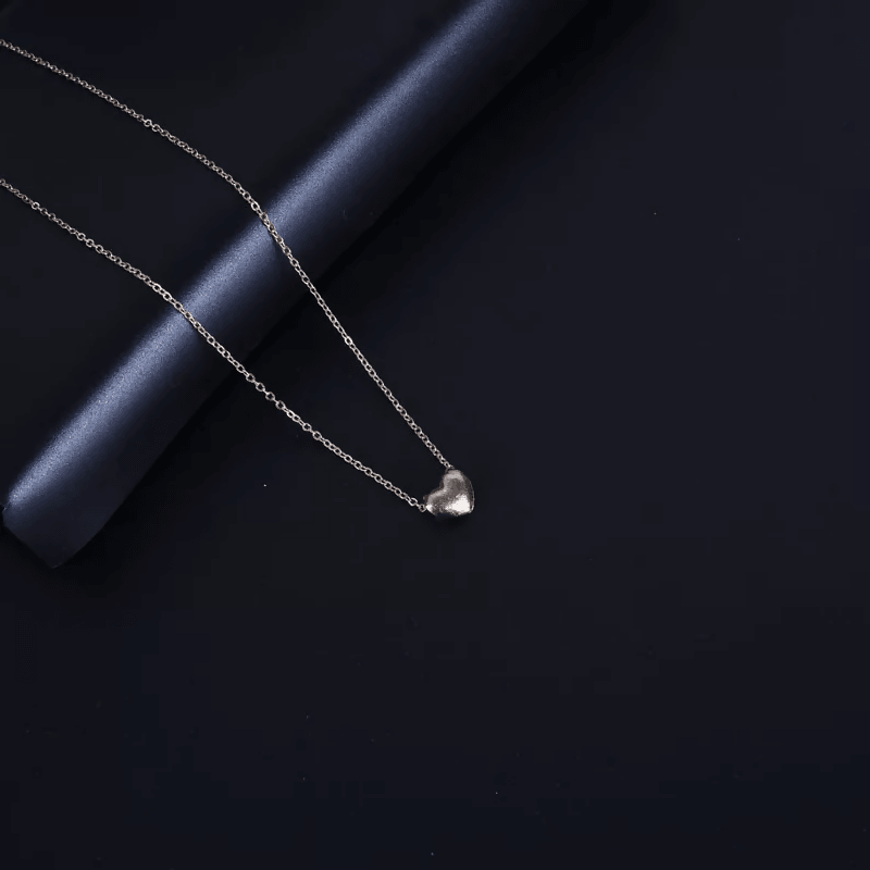 Pinapes Heart Shape Necklace Golden Chain Pendant for Women and Girls - HalfPe