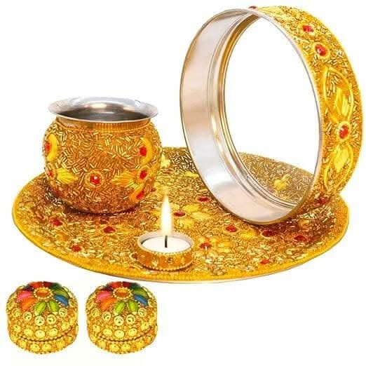 santarms Karva Chauth Thali Set - HalfPe