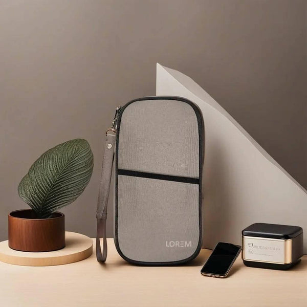 LOREM Travel Family Grey Passport Holder Wallet Organizer Case - HalfPe
