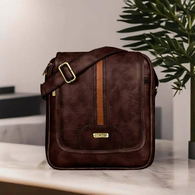 LOREM Brown Stylish Faux Leather Cross Body Sling Bag - HalfPe