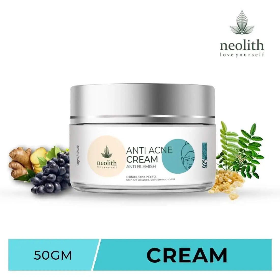 Anti acne cream : pimple & blemish treatment (50gm) | NEOLITH - halfpeapp