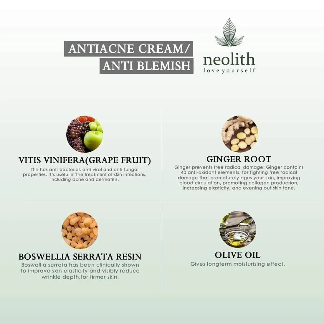 Anti acne cream : pimple & blemish treatment (50gm) | NEOLITH - halfpeapp