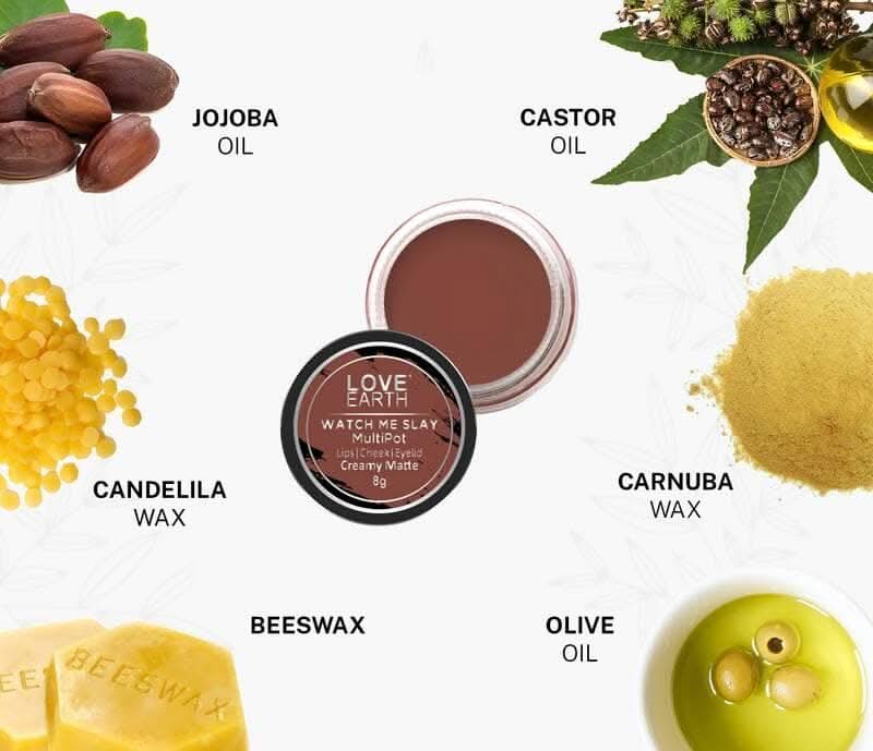 Love Earth Lip Tint & Cheek Tint Multipot (Caramel Brown) - HalfPe