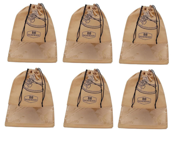 BB BACKBENCHERS Shoe Bag Cover ( pack of 6, beige ) - halfpeapp
