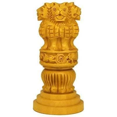 santarms Wooden Ashoka Stambh (6 inches) - HalfPe
