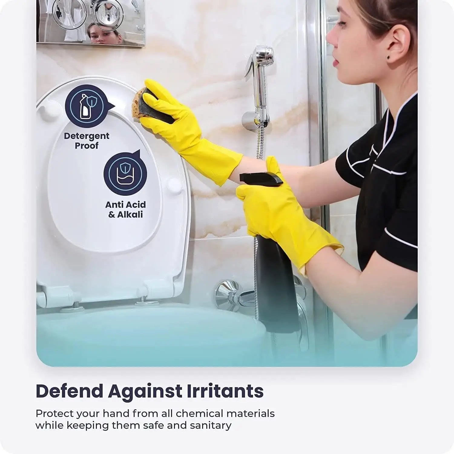 Hand cleaning gloves (yellow, large, 1 pair) - halfpeapp