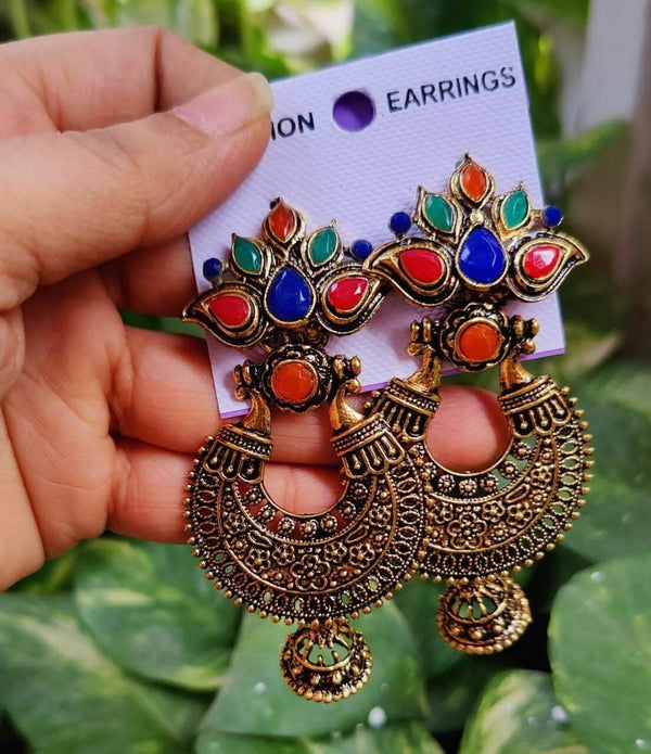 Pinapes Handcrafted Flower Shape Jhumka Earrings for a Stunning Look (Set Of 2) - HalfPe