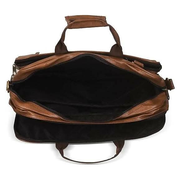 LOREM Stylish Tan Color Faux Leather 28L Messenger Bag For Men - HalfPe