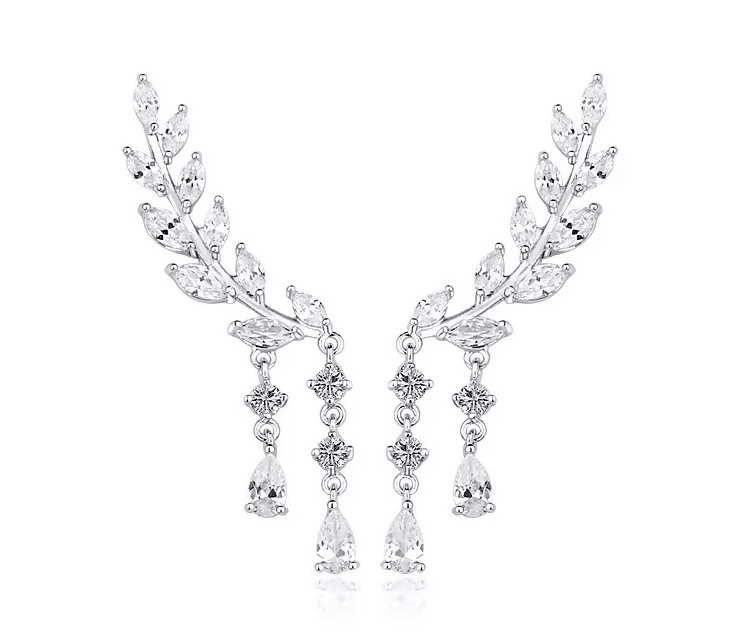 Leaf silver stud earring (2 pairs) - HalfPe