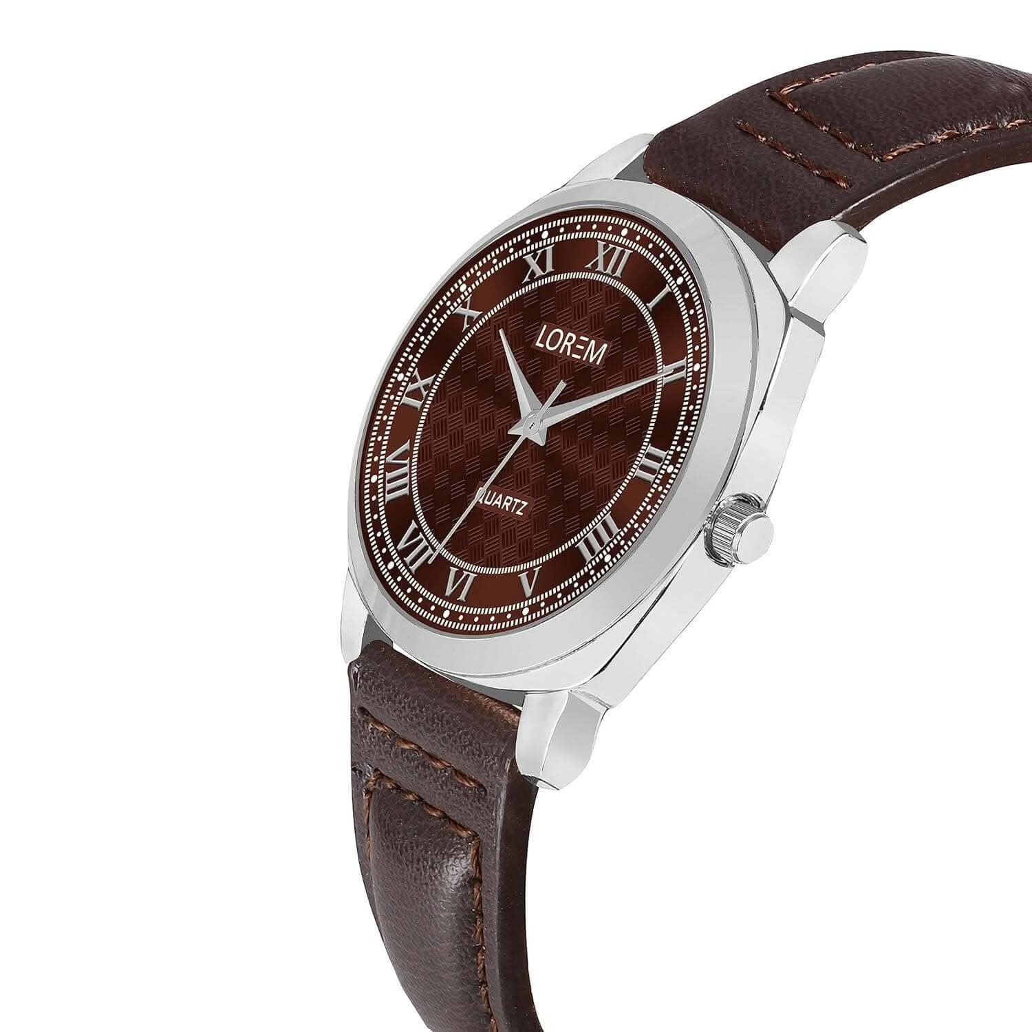 LOREM Brown Cubic Designer Printed Dial Analog Watch For Women LR338 - HalfPe