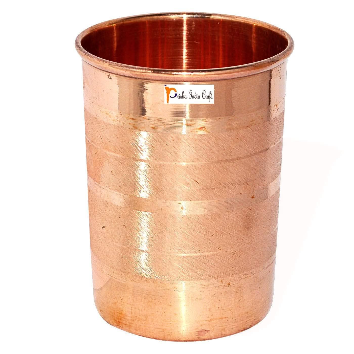 Pure copper glass tumbler (300ml) | PRISHA INDIA CRAFT - halfpeapp