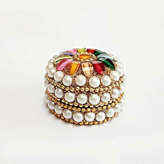 Women's Aluminum Round Kumkum Box - HalfPe
