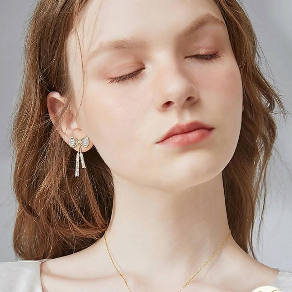 Pinapes butterfly crystal earrings zircon fashion for women luxury earrings (2 pairs) - HalfPe