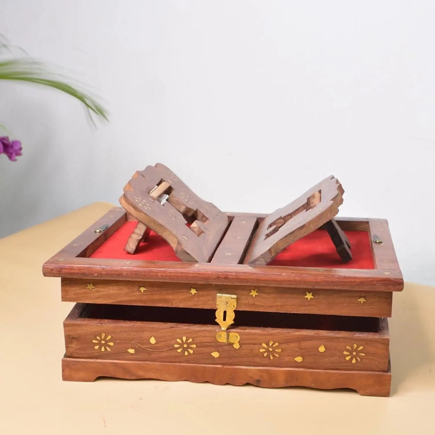 Santarms handmade wooden holy book stand (natural wooden) - halfpeapp