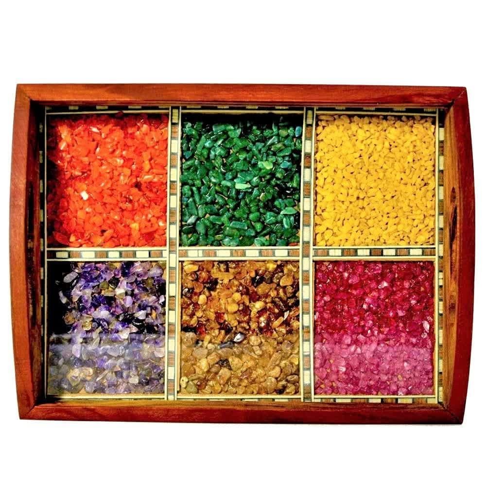 santarms Wooden mota Stone Wood Tray(21 cm) - halfpeapp