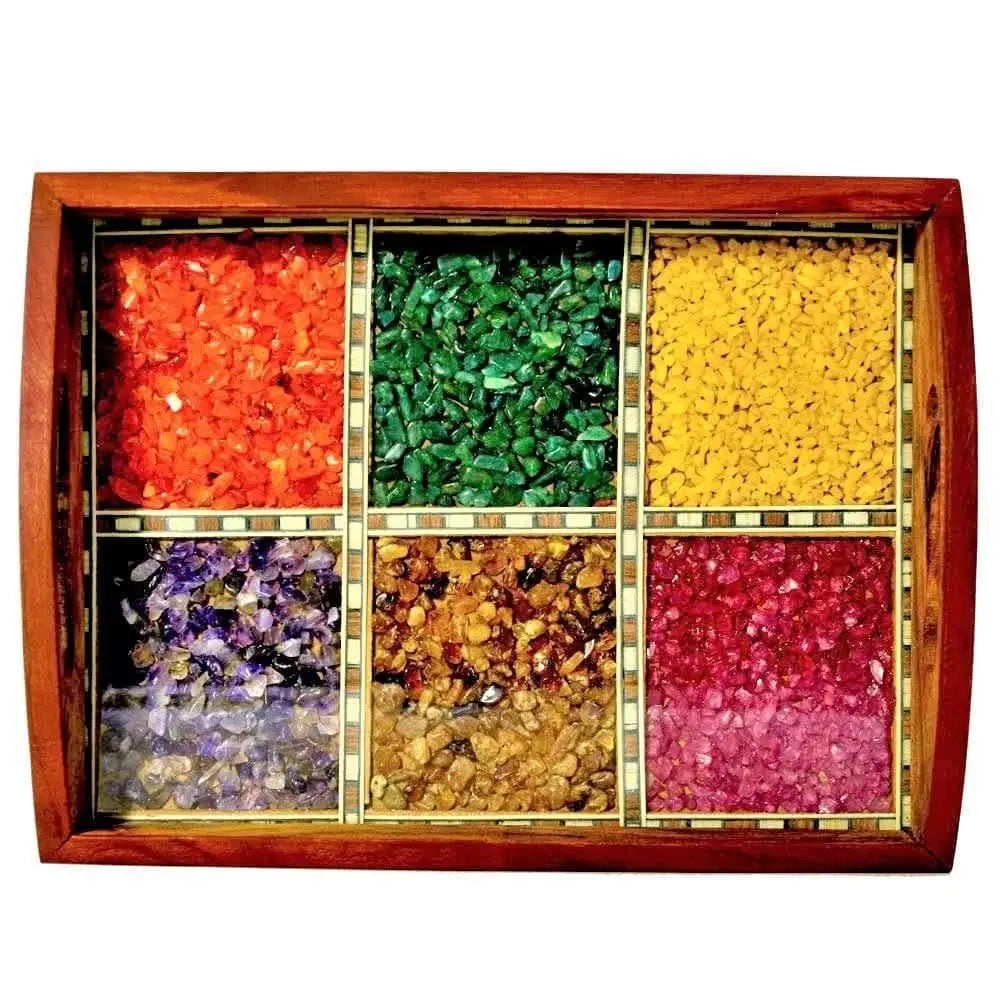 santarms Wooden mota Stone Wood Tray(21 cm) - halfpeapp