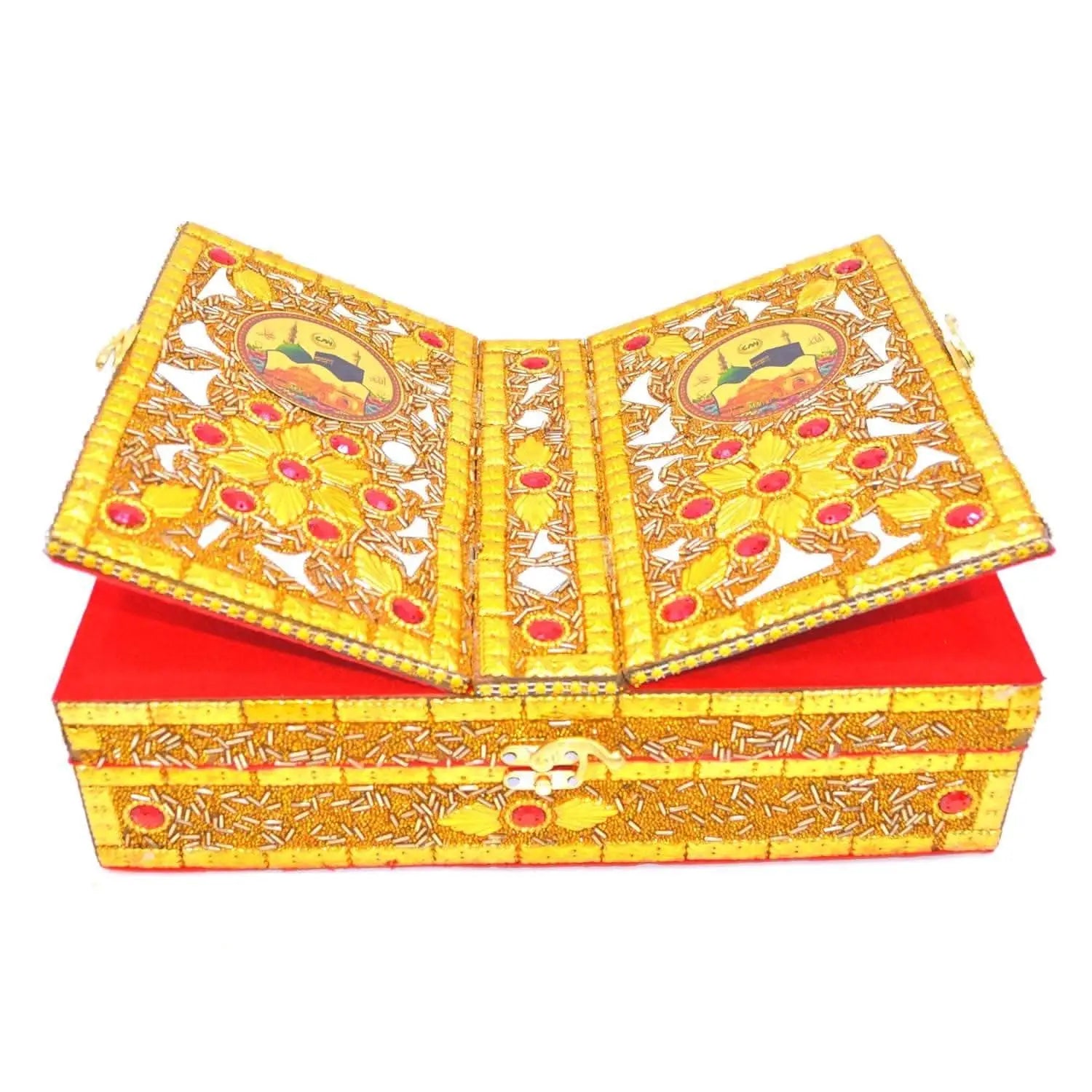 Santarms wooden quran rehal box rehal (golden) - halfpeapp