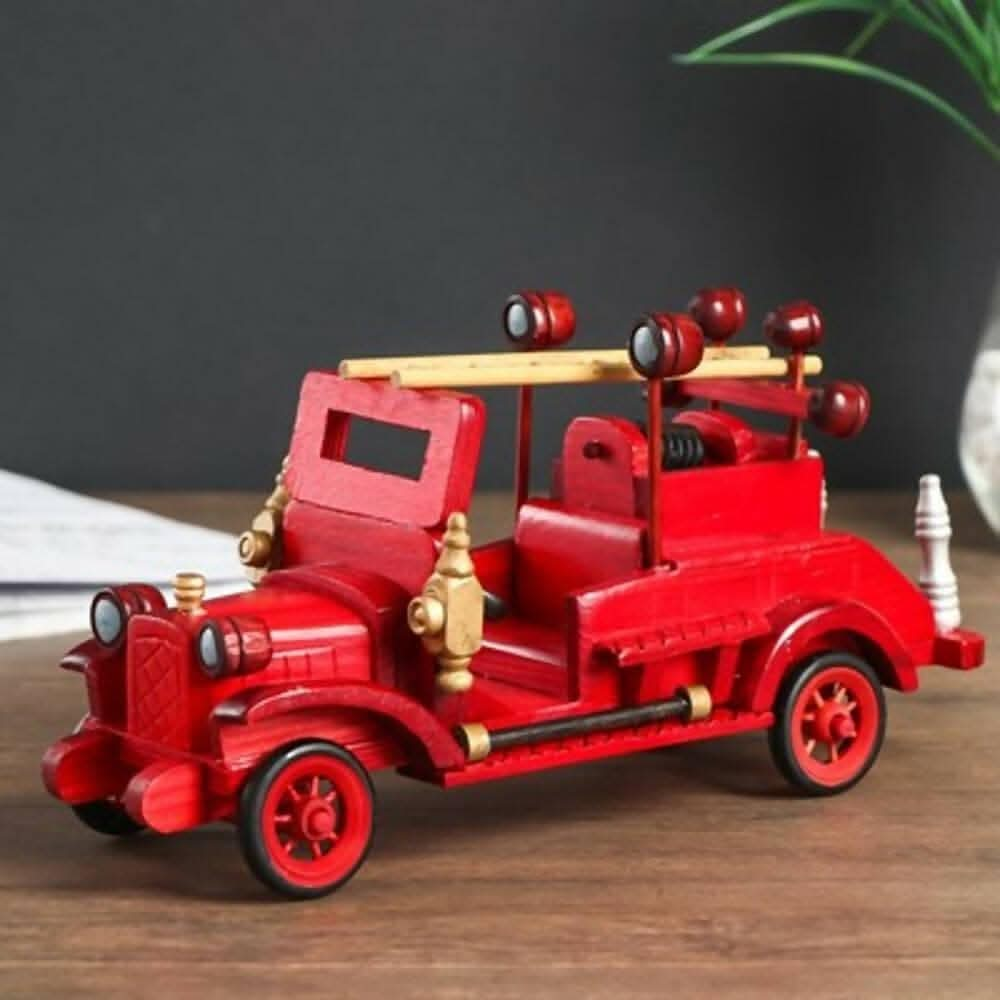 Wooden toy fire truck/wooden toy/handmade toy/fire buy truck/old world toy