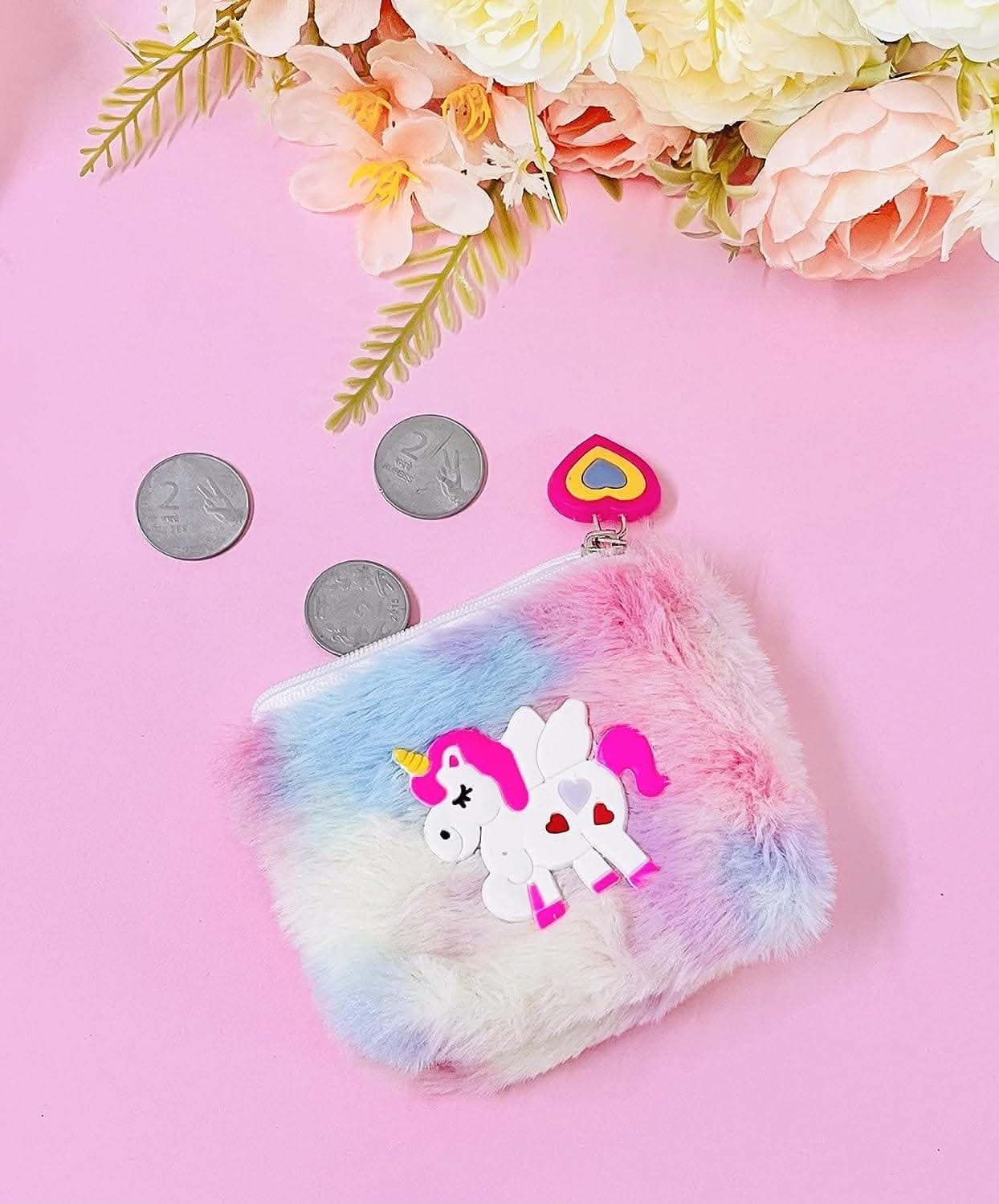 Unicorn fur plush wallets - halfpeapp