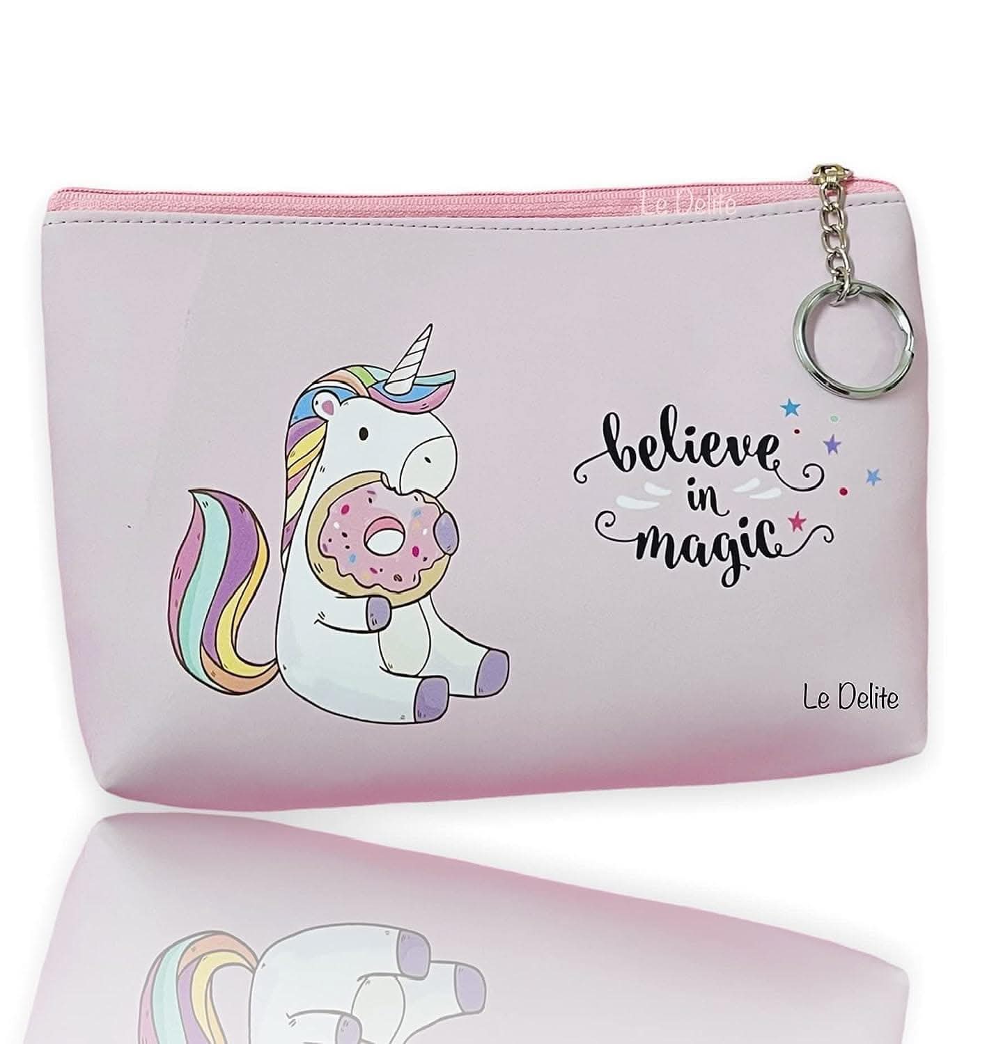 Unicorn makeup pouch vanity case (pink) - halfpeapp