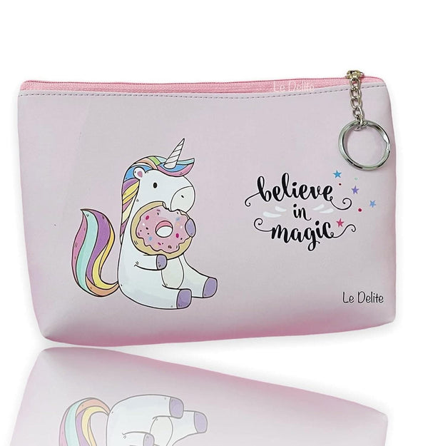 Unicorn makeup pouch vanity case (pink) - halfpeapp