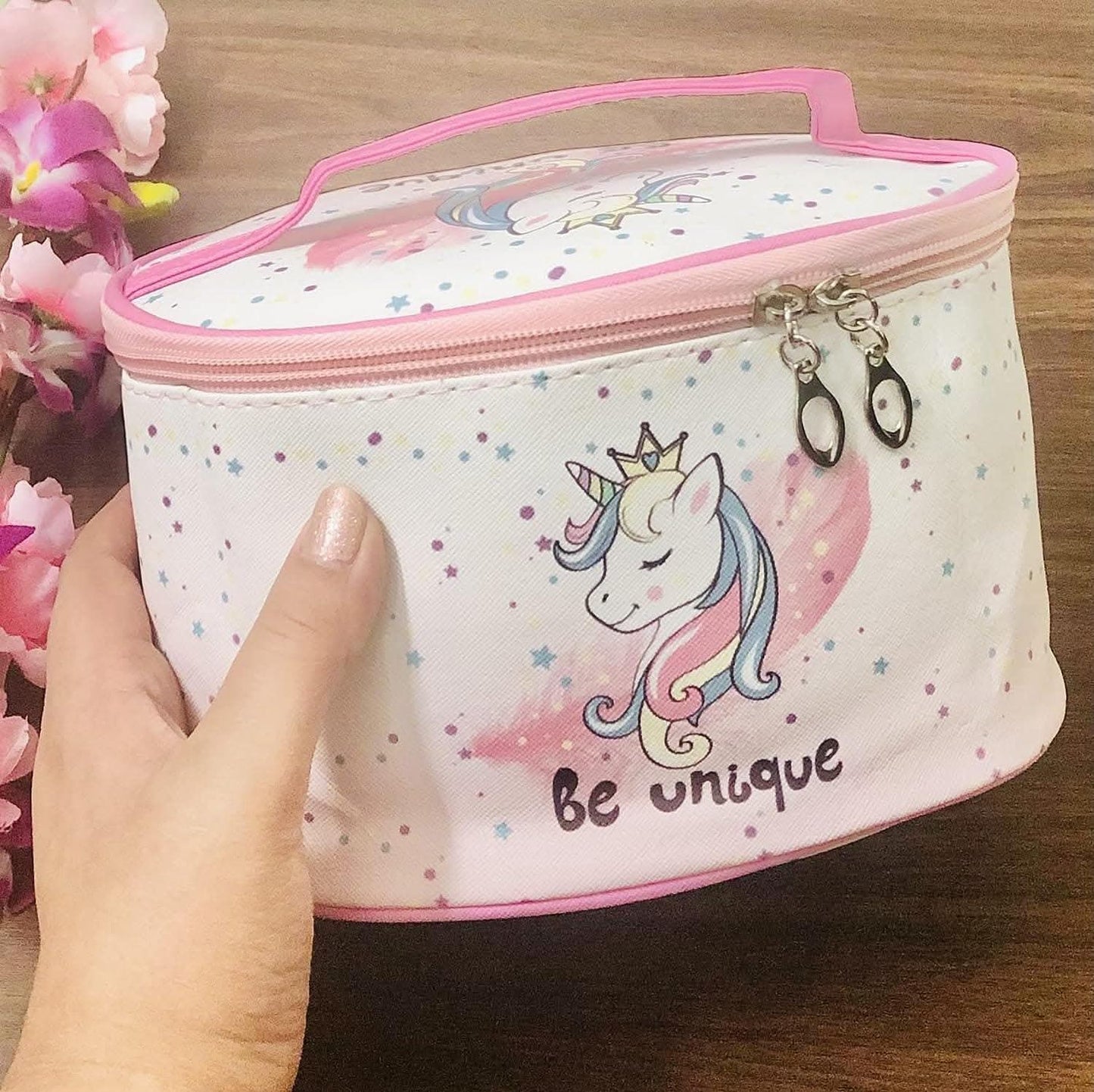 Unicorn theme cosmetic bag - halfpeapp
