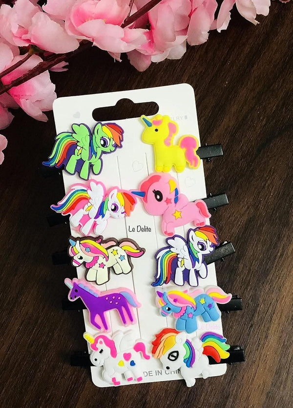 Unicorn theme cute hair clips - halfpeapp