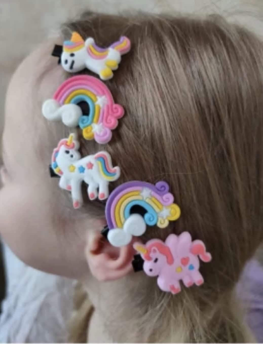 Unicorn theme cute hair clips - halfpeapp