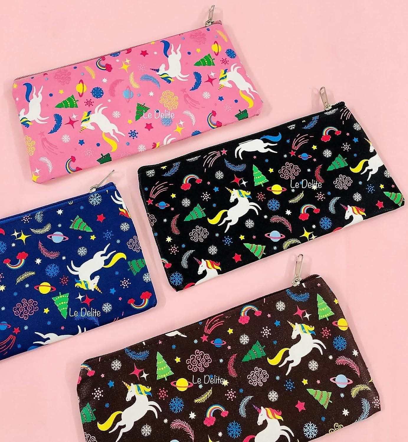 Unicorn theme pencil box pouch (pack of 6) - halfpeapp