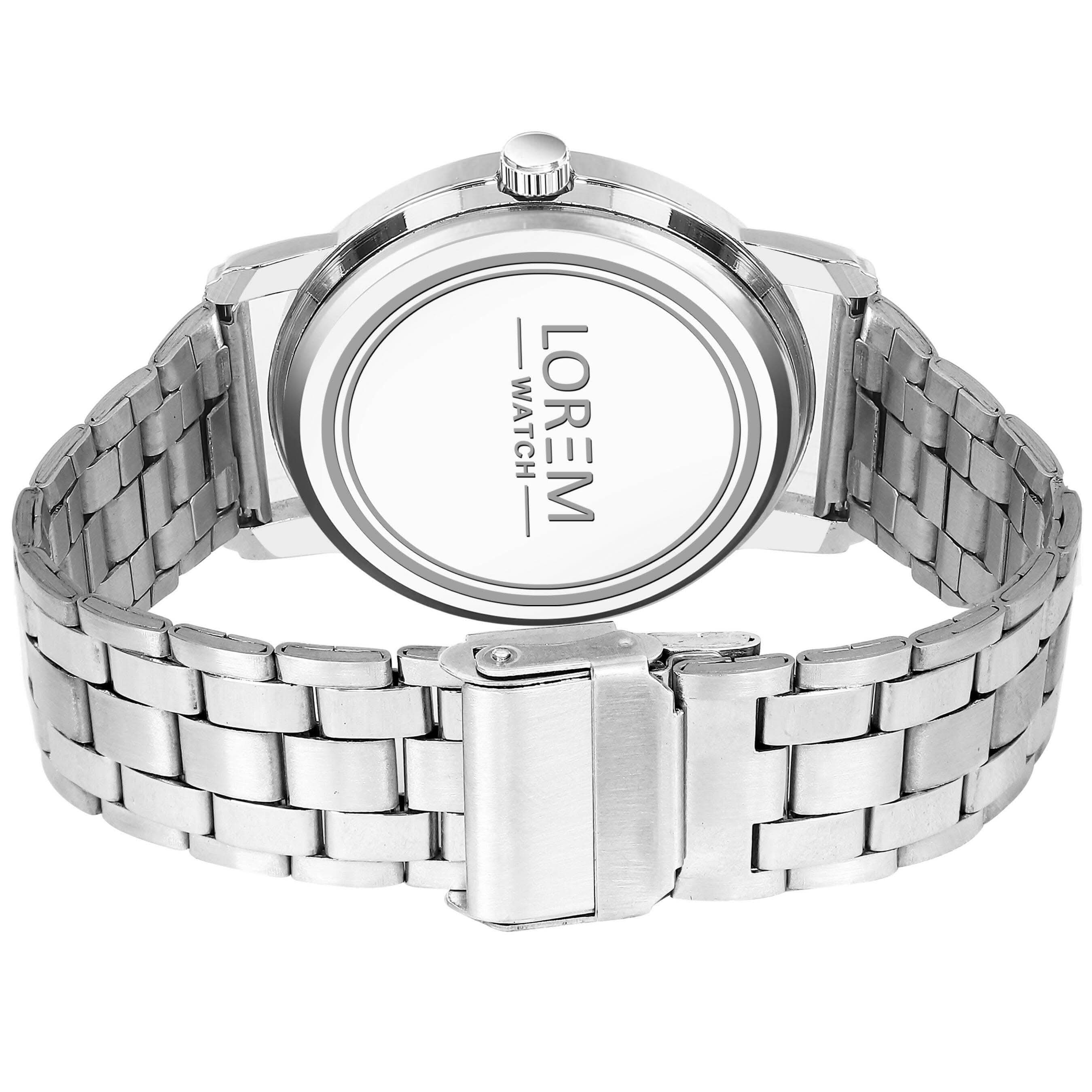 LOREM Black Standard Analog Watch For Men LR118 - HalfPe