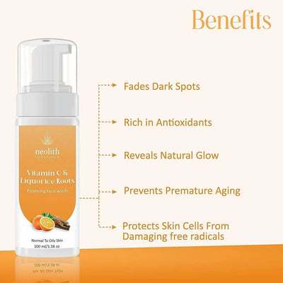 Vitamin C & liquorice foaming face wash (100 ml) | NEOLITH - halfpeapp