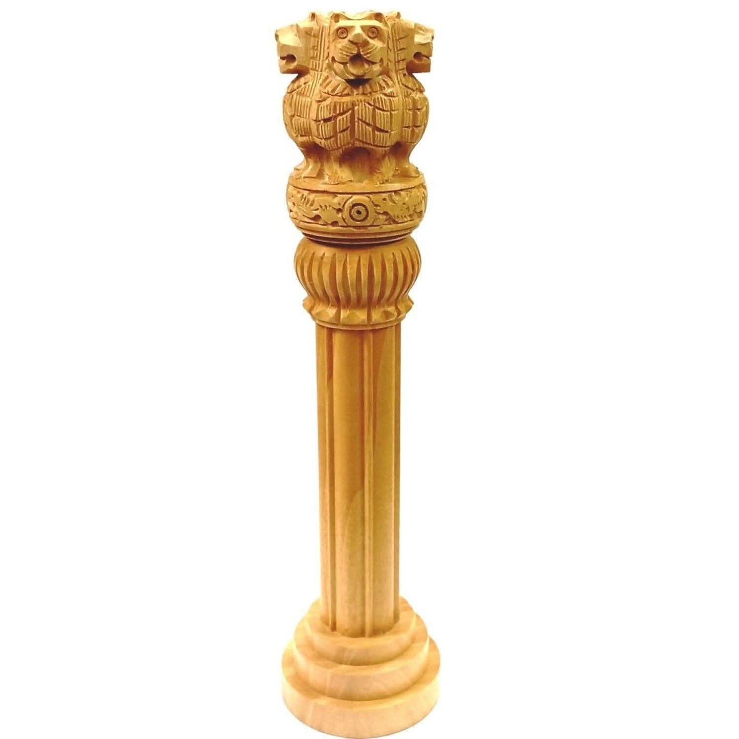 santarms Wooden Ashoka Pillar for Advocate Table (8 Inches) - HalfPe