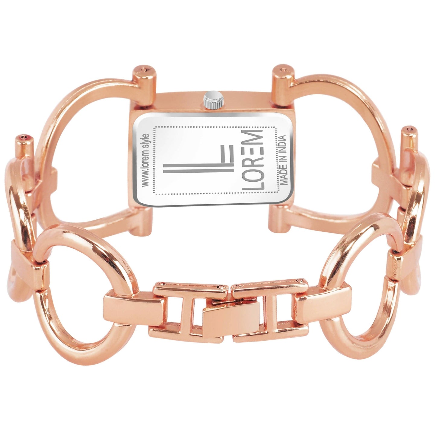 LOREM Rose Gold Trending Square Braclet Analog Watch For Women LR293 - HalfPe