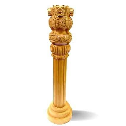 santarms Wooden Ashoka Stambh (12 Inches) - HalfPe