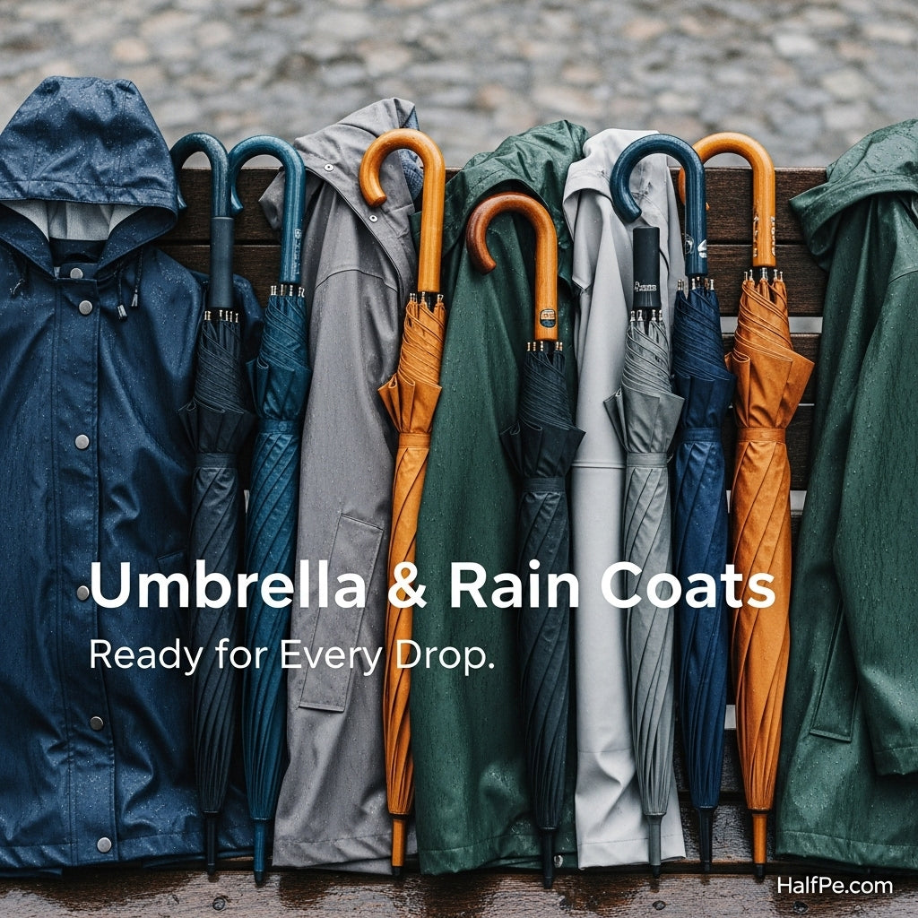 Umbrella and rain coats