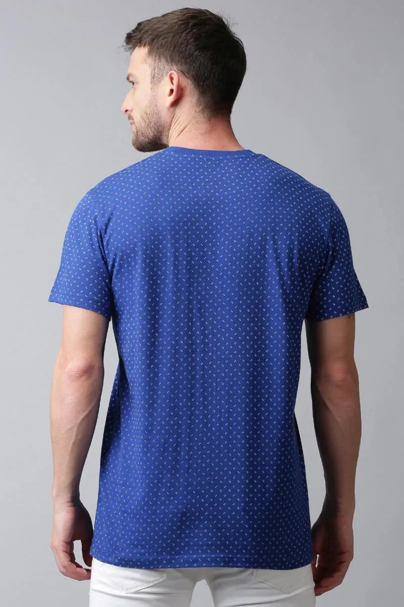Men's Cotton Printed T-shirt - URGEAR (Style urg000361) - Blue
