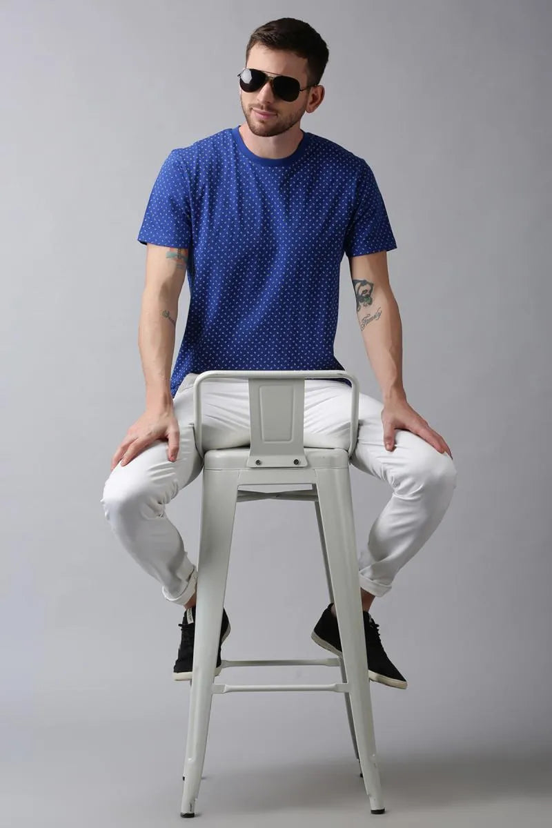 Men's Cotton Printed T-shirt - URGEAR (Style urg000361) - Blue