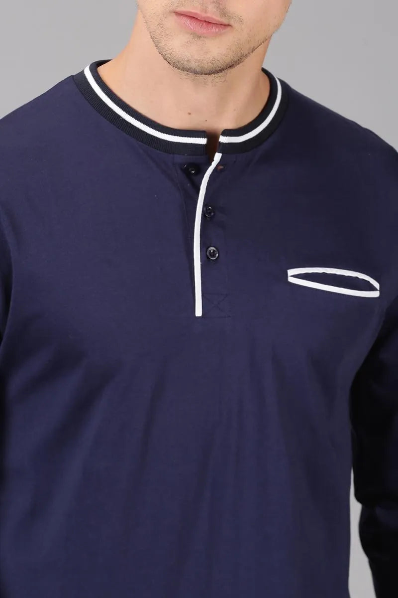 Cotton Self Design Casual T-shirt for Men