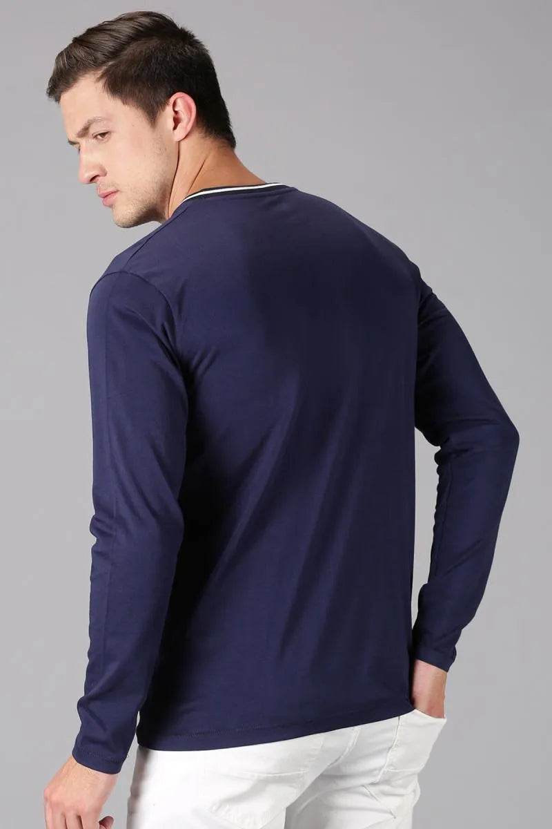 Cotton Self Design Casual T-shirt for Men