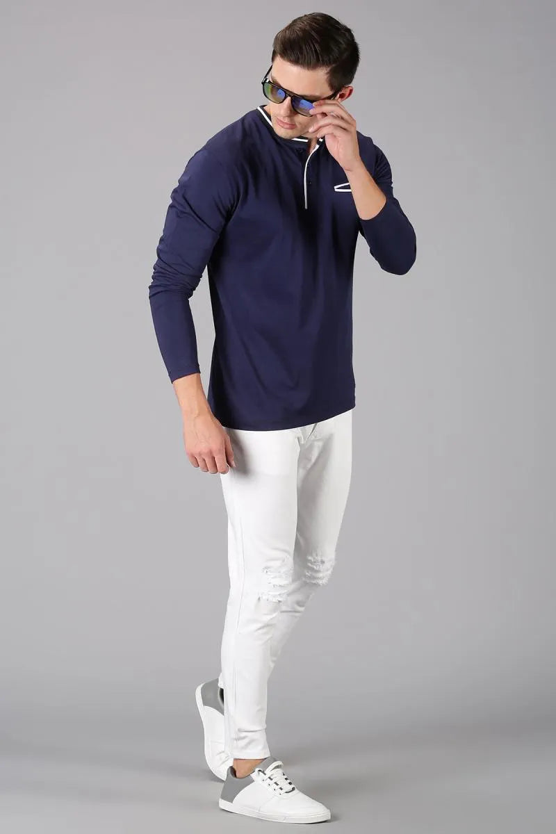 Men's Cotton Regular Fit T-shirt - URGEAR (Style urg000369) - Dark Blue